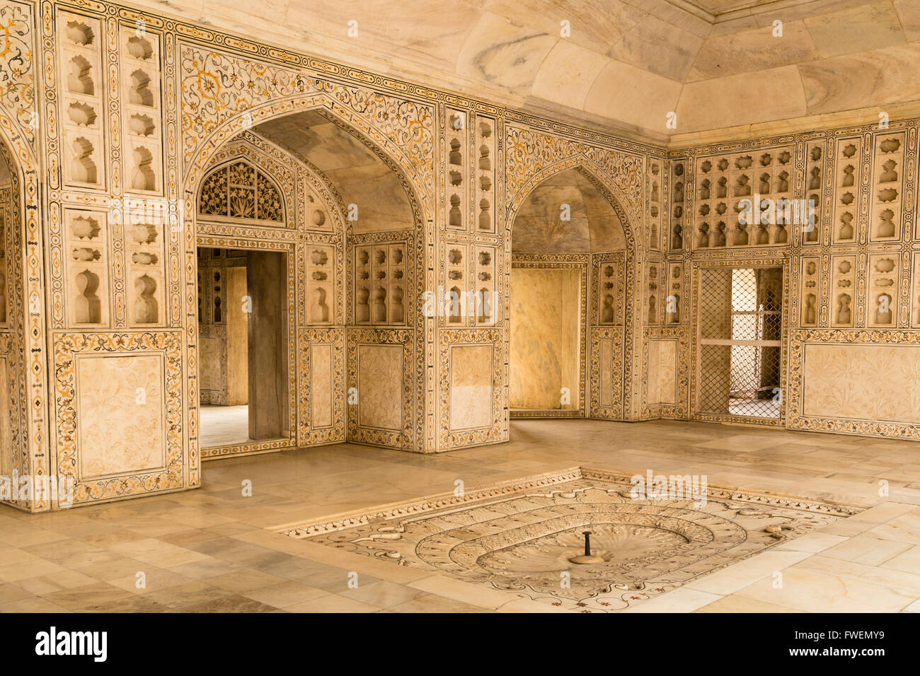 Inside the Red Fort, Agra, Rajasthan, India Stock Photo