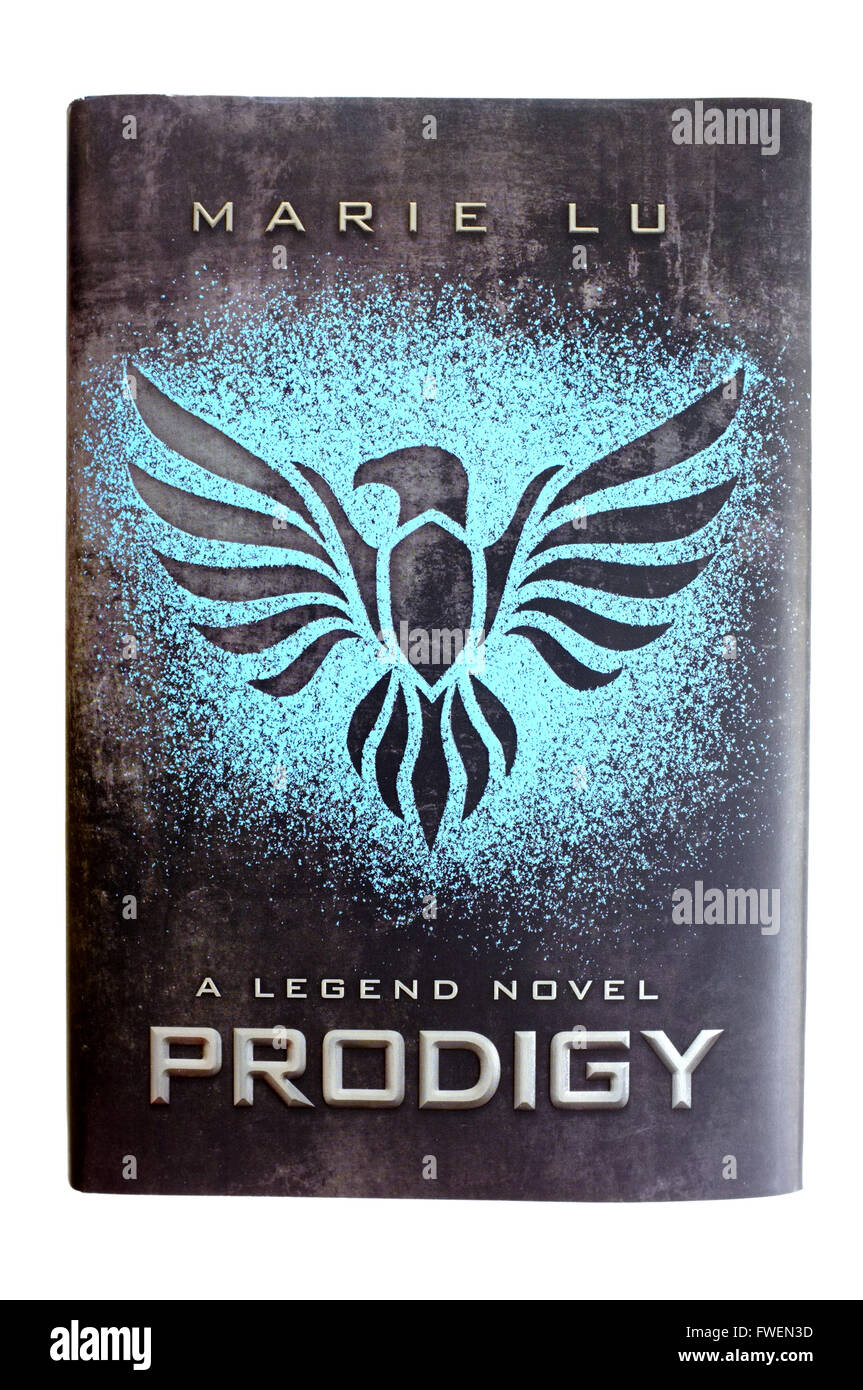 The front cover of Prodigy by Marie Lu photographed against a white background. Stock Photo