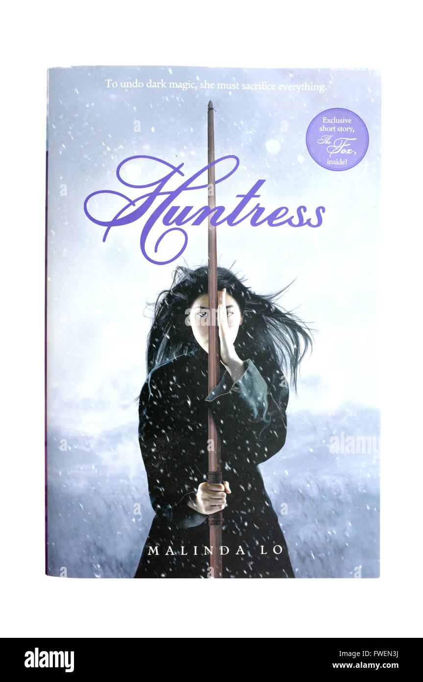 The Front Cover Of Huntress By Malinda Lo Photographed Against A Stock Photo Alamy