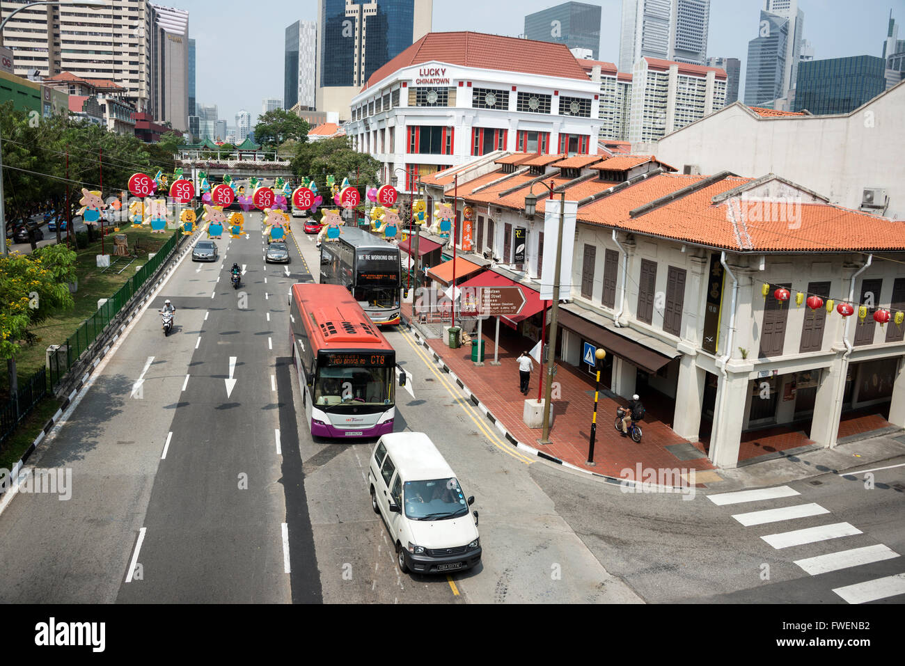 New Bridge Road in Chinatown in Singapore Stock Photo Alamy