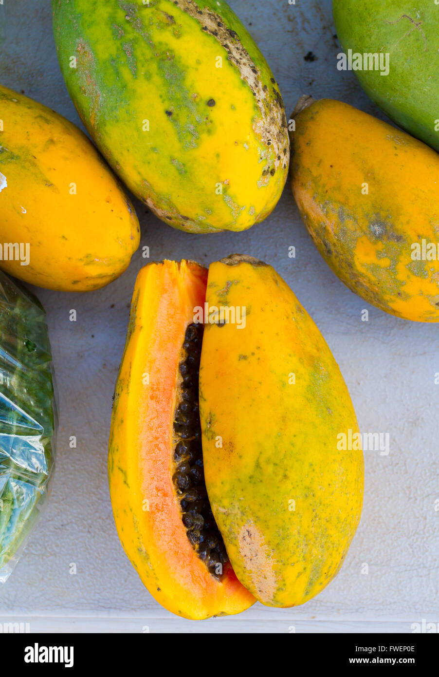 Perfect papayas served in Hawaii are a great tropical fruit to eat for