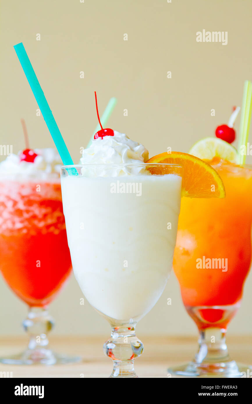 Mixed tropical drinks at a Mexican restaurant Stock Photo Alamy