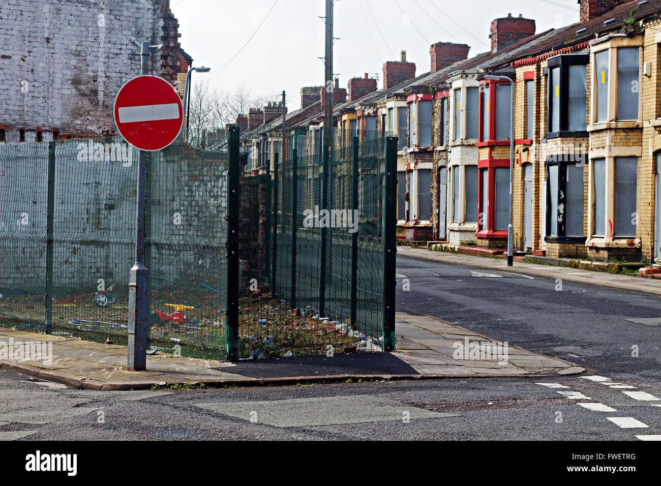 Derelict terraced houses in Wavertree Liverpool being offered for sale