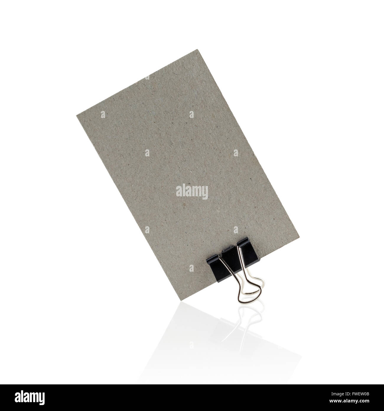 Blank business card with reflection. Isolated with clipping path on ...