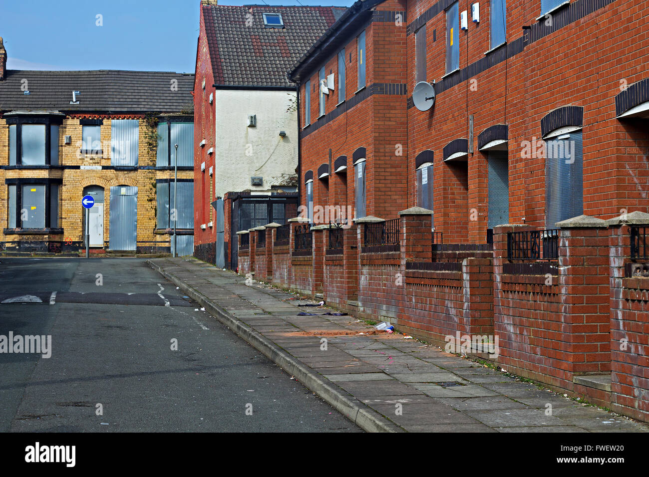 Derelict terraced houses in Wavertree Liverpool being offered for sale