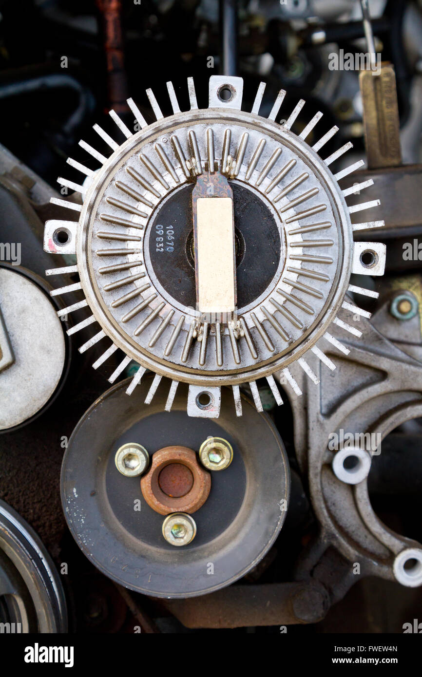 Engine blocks or motors and their gears and working parts are ...