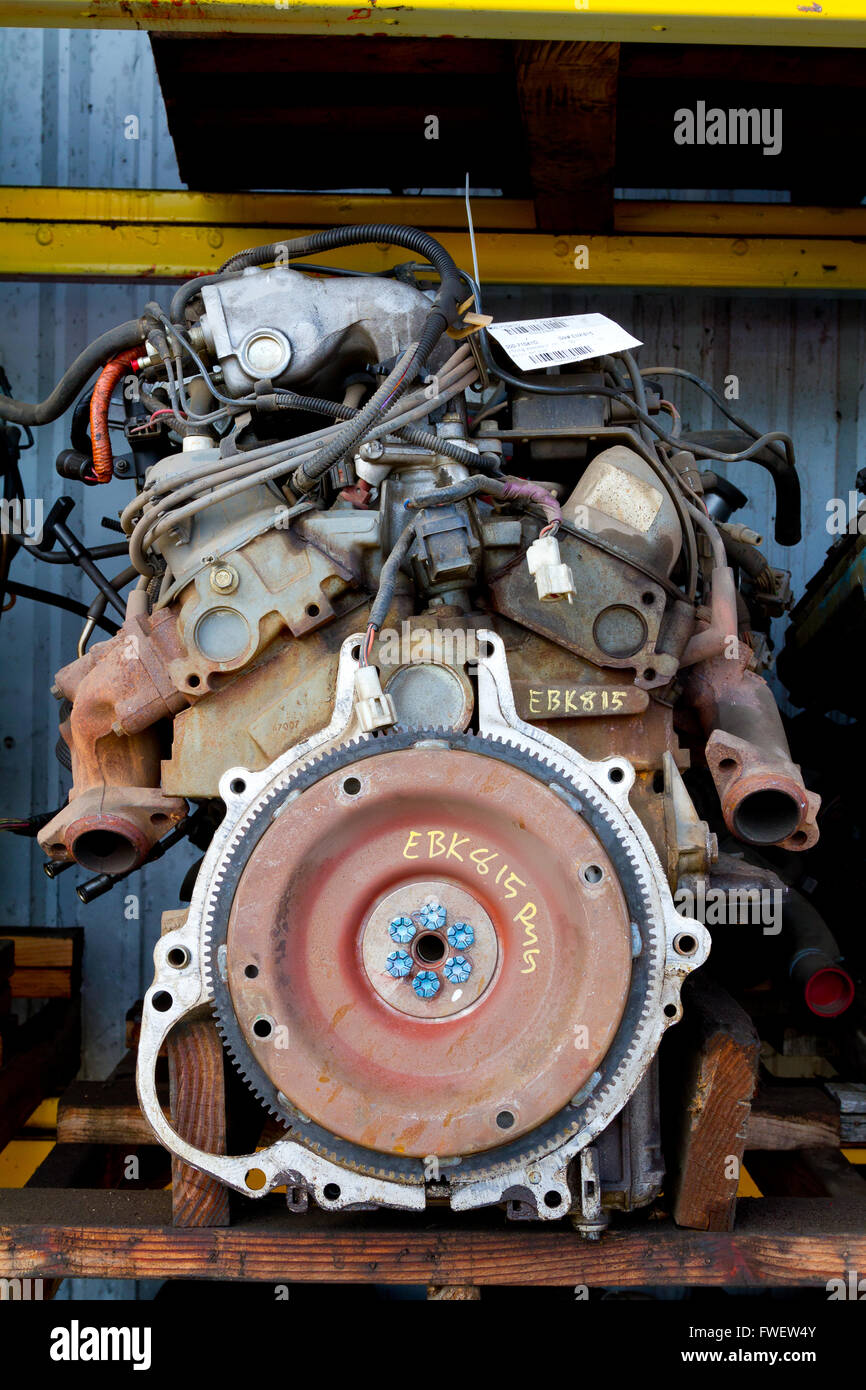 Engine blocks or motors and their gears and working parts are