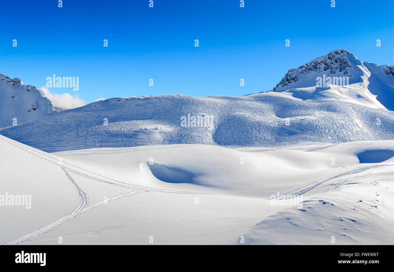 Zugspitze Glacier Ski Resort in Bavarian Alps, Germany Stock Photo