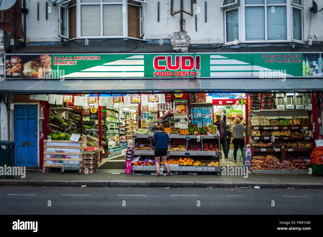 Turkish corner shop/ off license Tottenham, London, UK Stock Photo