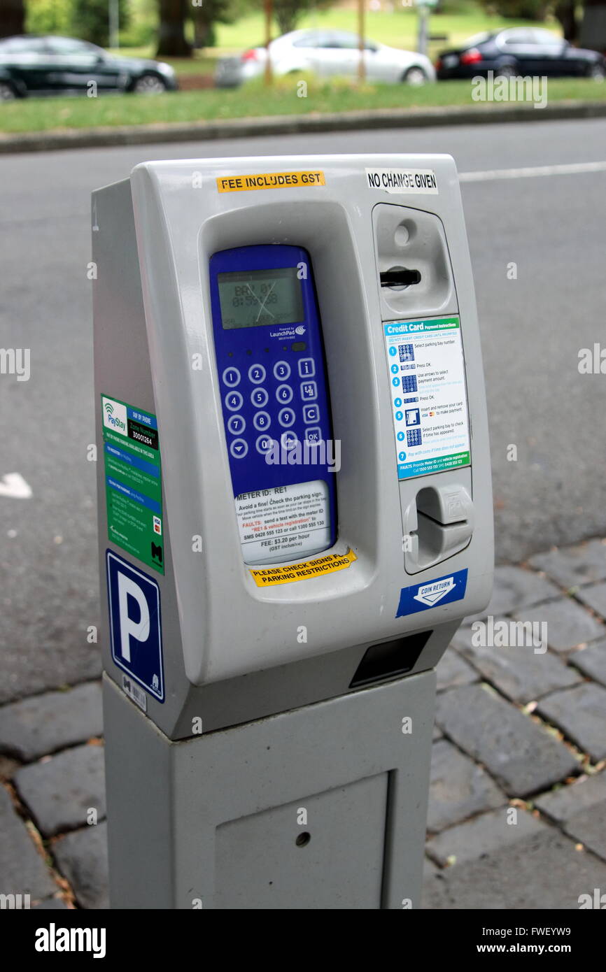 Parking Meter in Melbourne Victoria Australia Stock Photo
