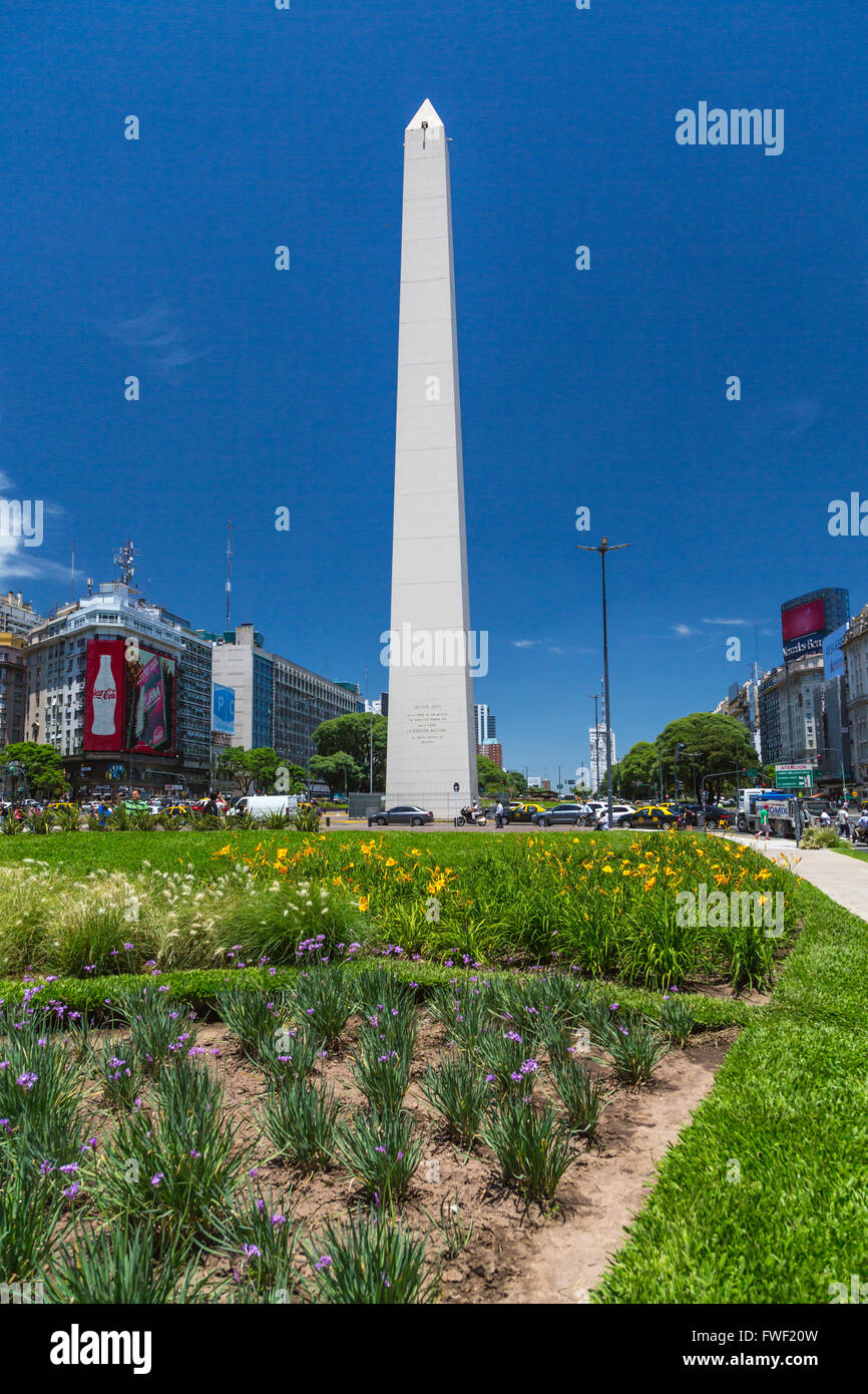 The Obelisk at the Plaza Republica in Buenos Aires, Argentina, South America. Stock Photo