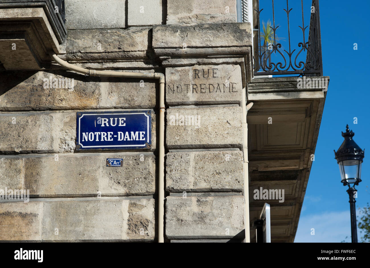 Notre-Dame street of Bordeaux, Aquitaine. France. Stock Photo