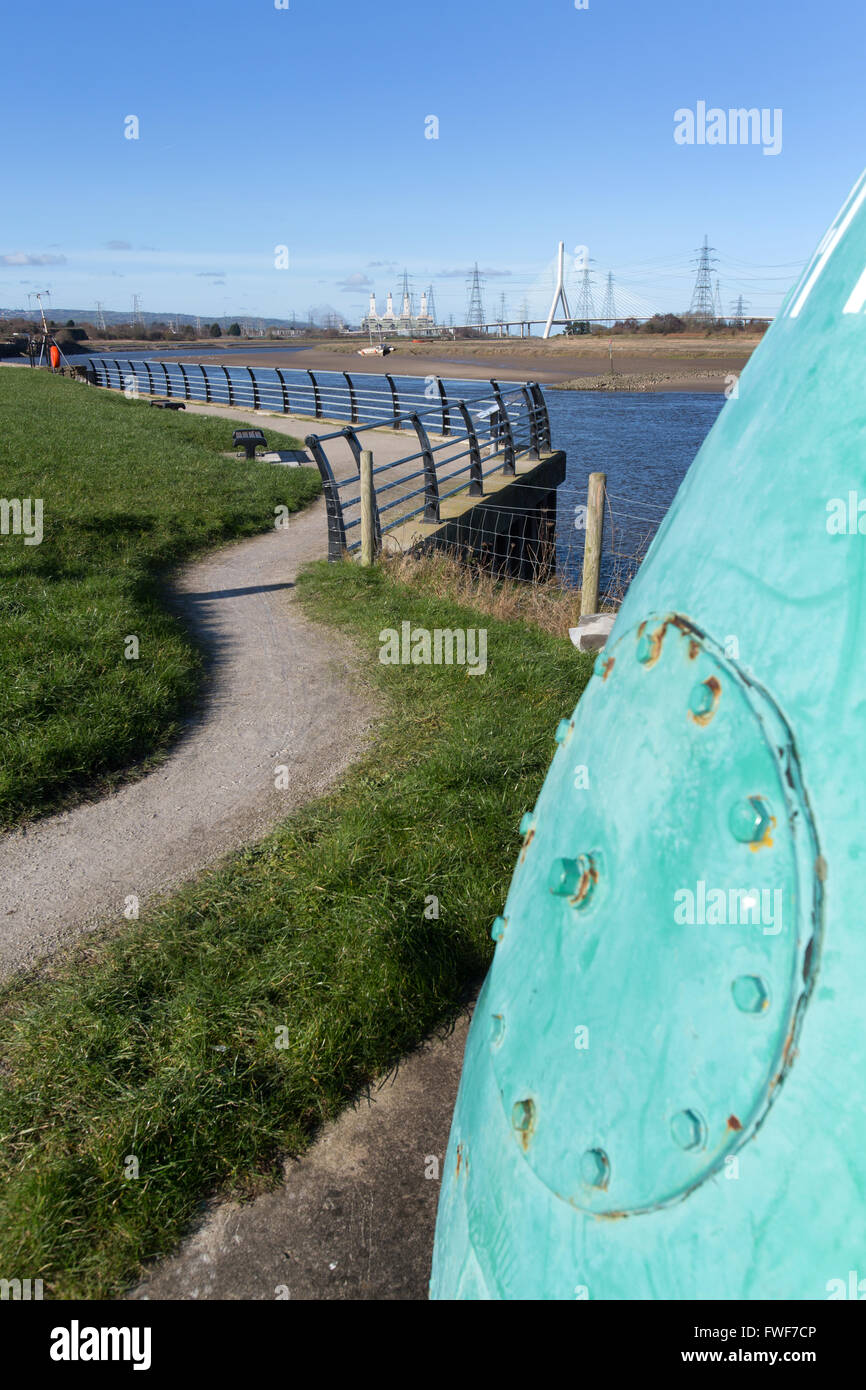 The Wales Coastal Path in North Wales. Connah’s Quay Dock Road, which