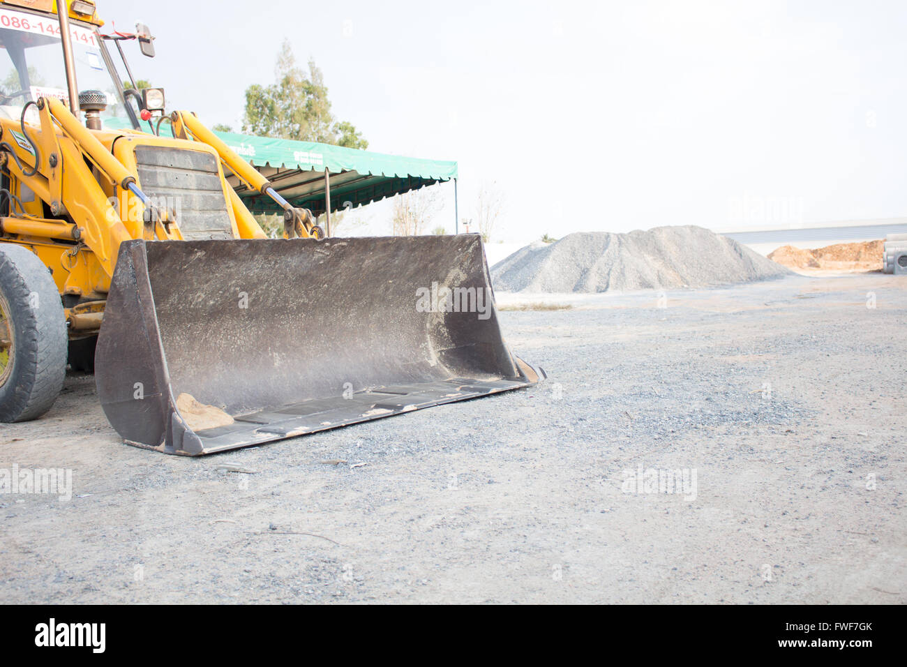 the old Bucket Loaders in construction area Stock Photo Alamy