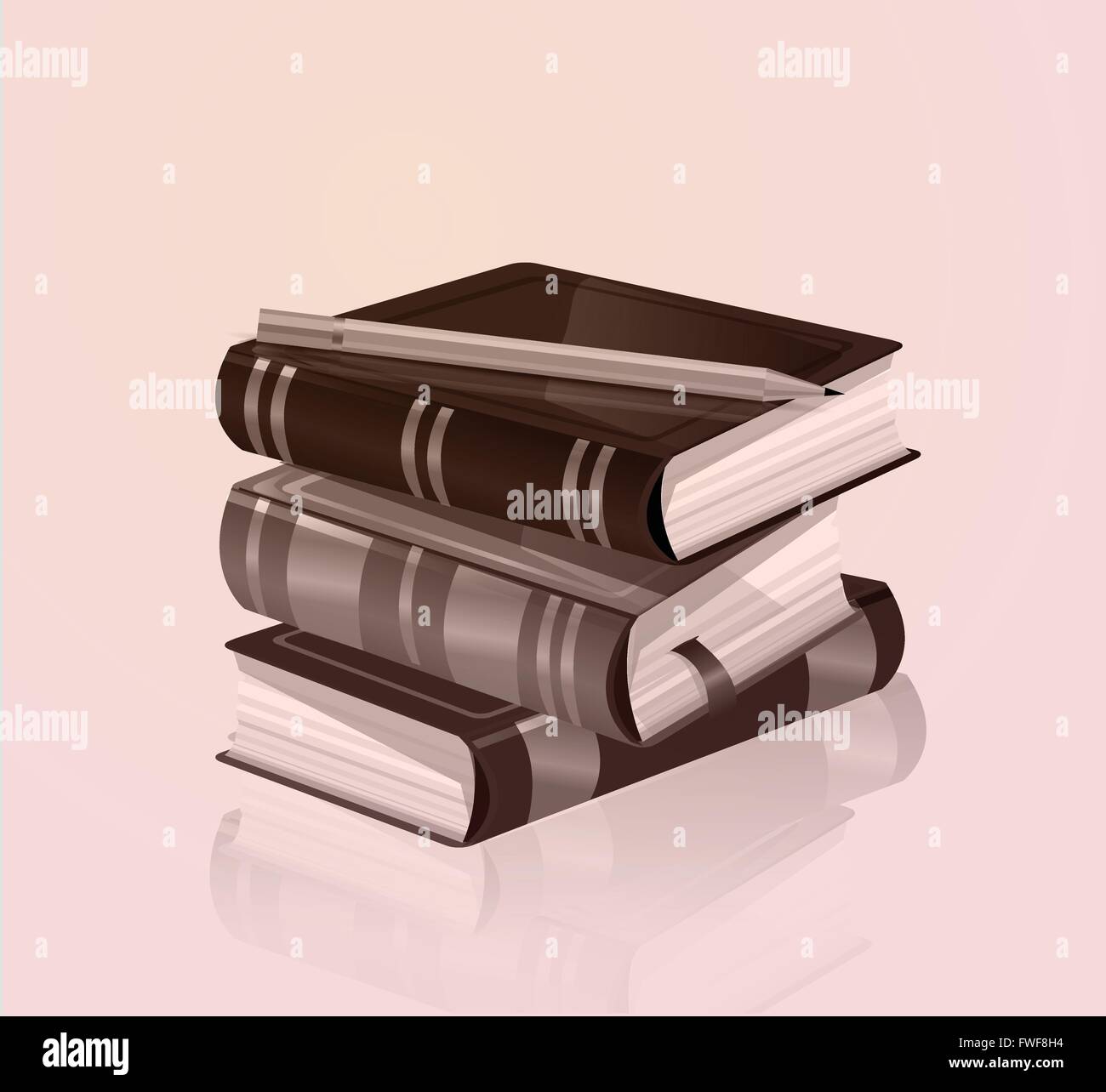 Stack of books on white Stock Vector Images - Alamy