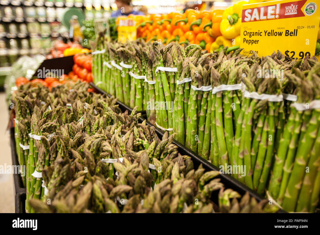 stacks of fresh produce on display at a natural foods grocery store Stock Photo Alamy