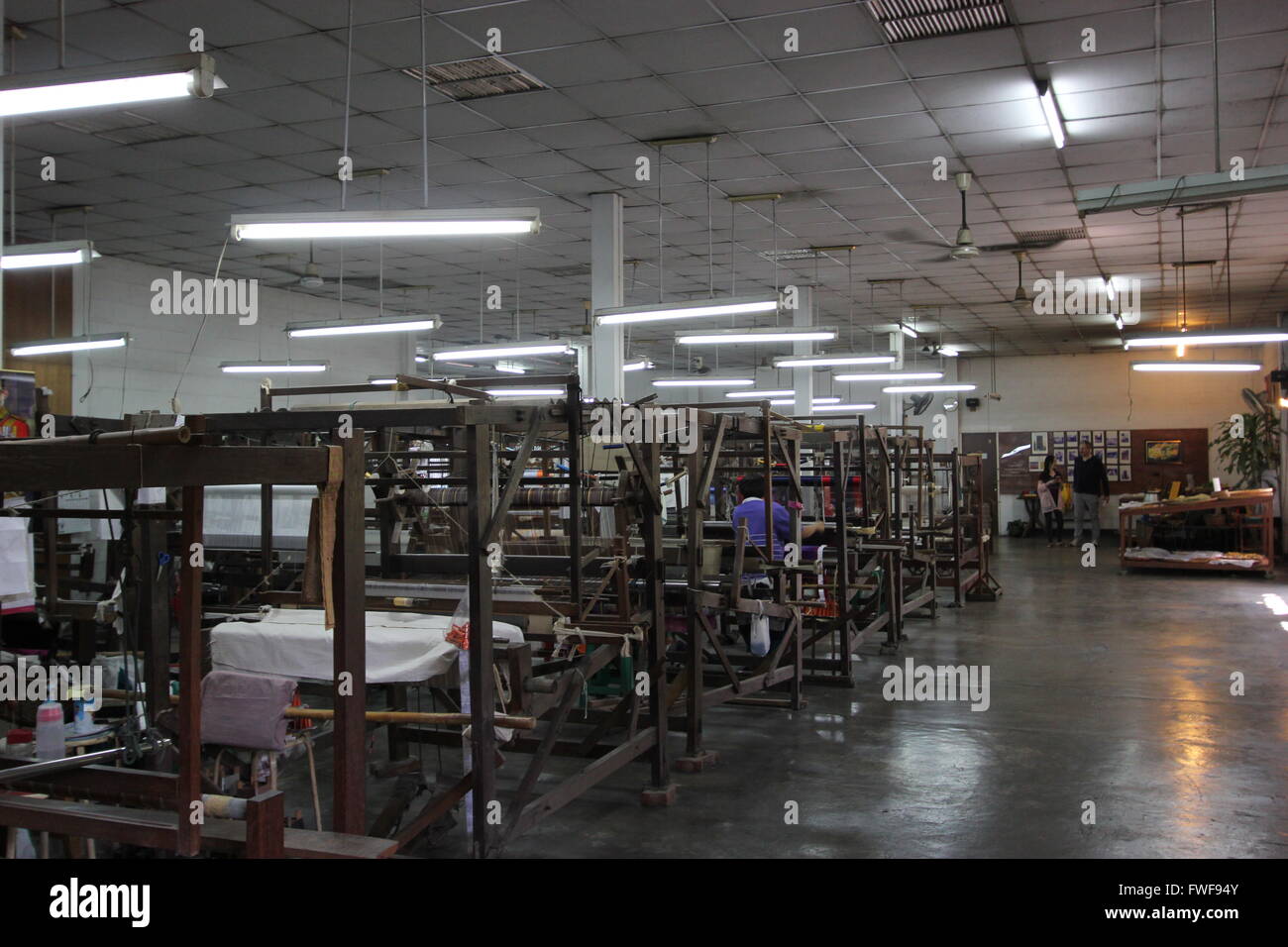 Silk factory, Chiang Mai, Thailand Stock Photo