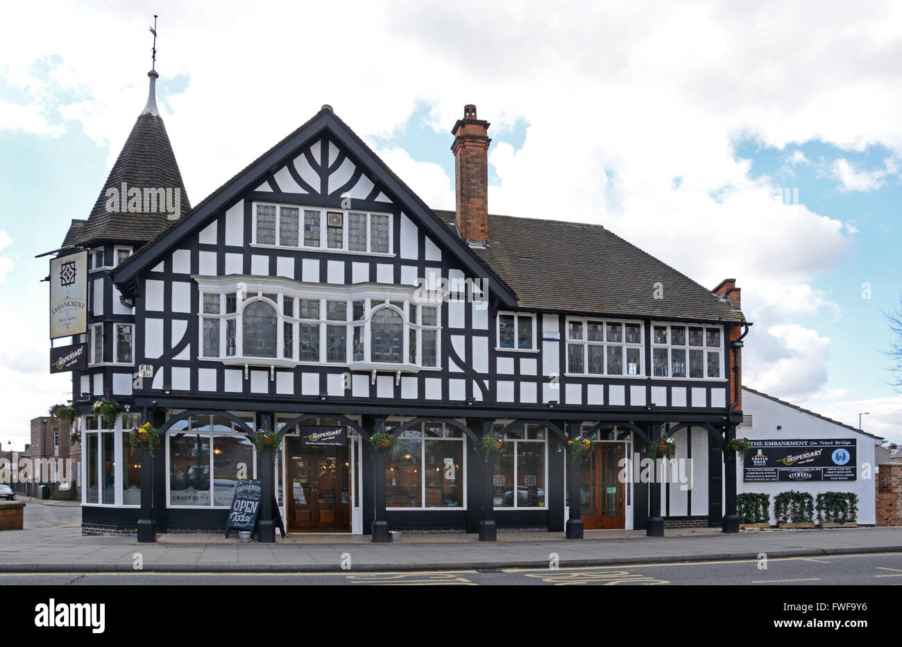Old Boots Shop & Social Club, refurbished as Pub. Stock Photo