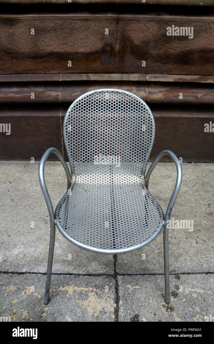 Silver color metal chair Stock Photo
