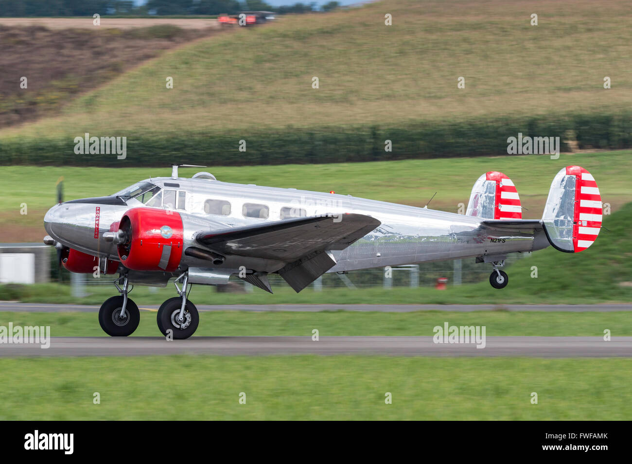 Beech D18S N21FS Twin engine vintage aircraft Stock Photo Alamy