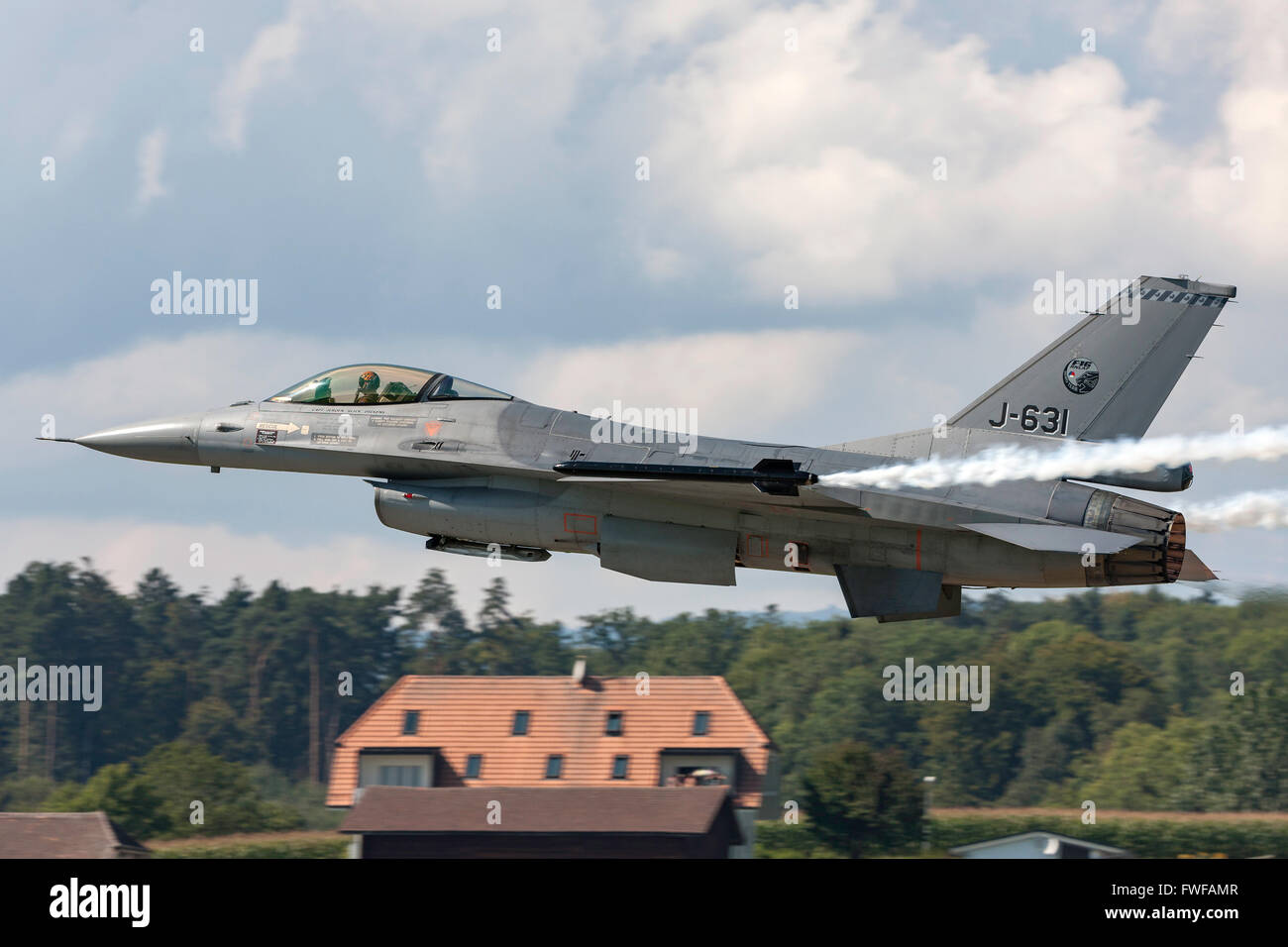 Royal Netherlands Air Force General Dynamics F-16 Fighting Falcon (Viper) fighter aircraft from the F-16 Demo Team. Stock Photo