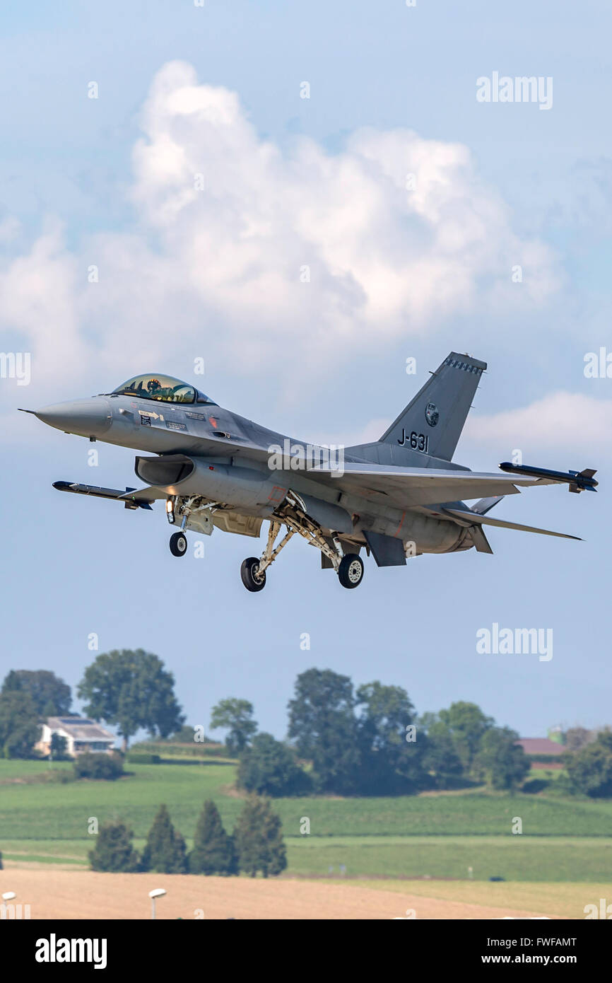 Royal Netherlands Air Force General Dynamics F-16 Fighting Falcon (Viper) fighter aircraft from the F-16 Demo Team. Stock Photo