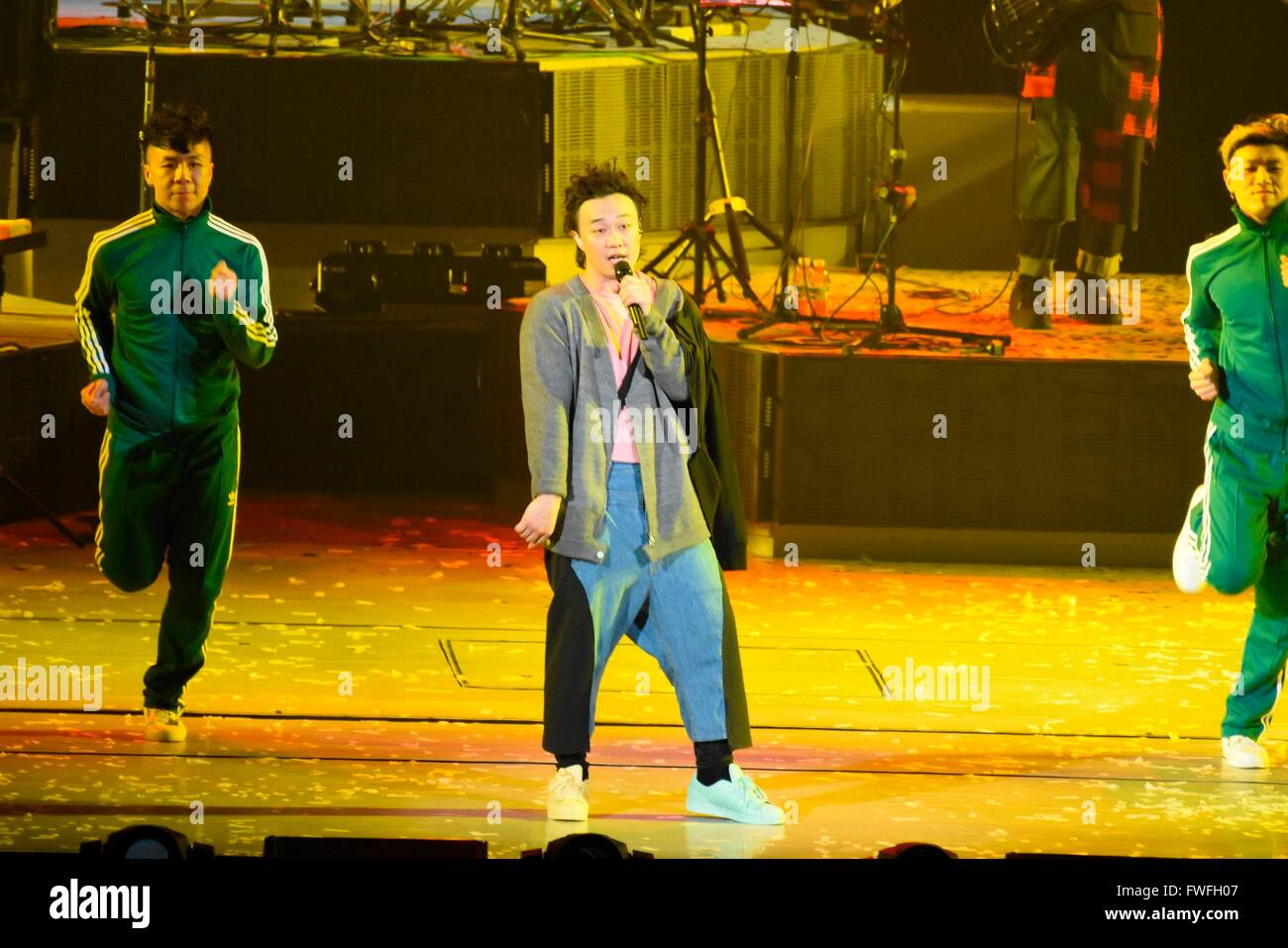 Eason Chan on the live of his concert in Taipei, Taiwan, China on 04th