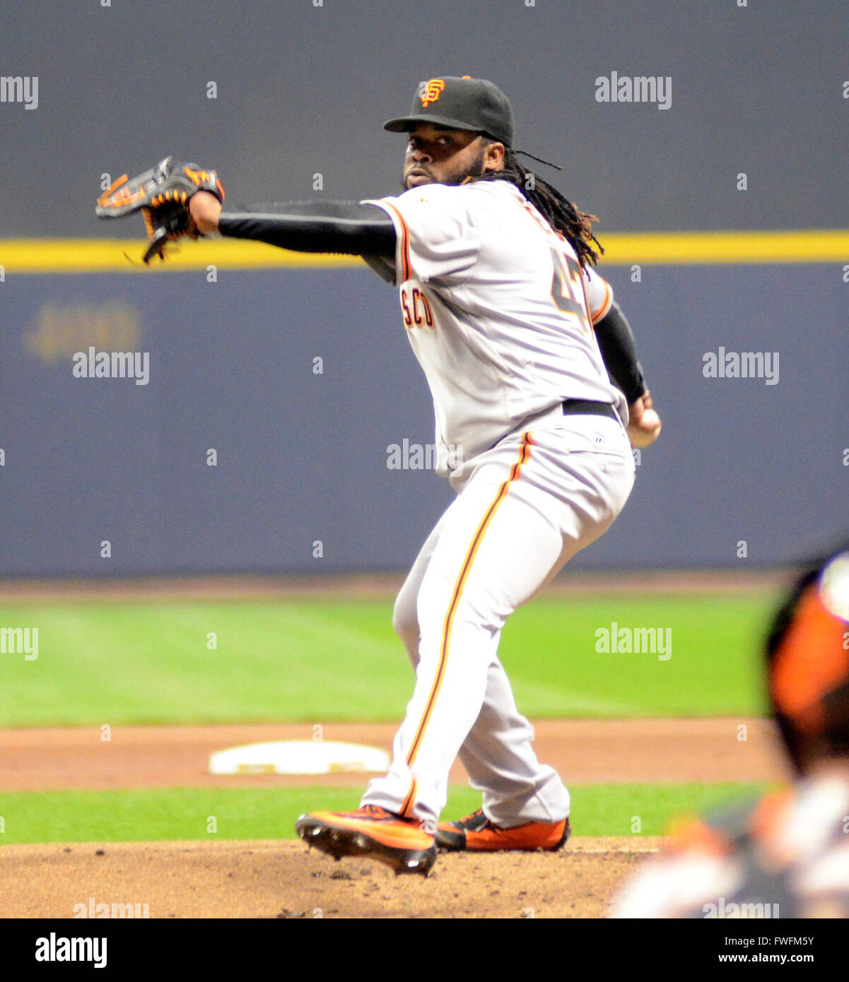 Milwaukee, WI, USA. 05th Apr, 2016. San Francisco Giants starting ...