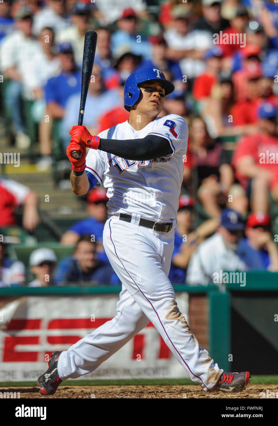 APR 04, 2016: Rangers right fielder Shin-Soo Choo #17 during an MLB game the Seattle Mariners and the Texas Rangers at Globe Life in Arlington, TX Texas defeated Seattle