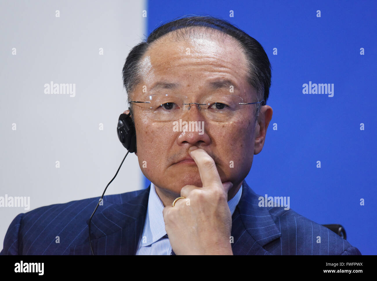 Jim Yong Kim, President of the World Bank, during a press conference at