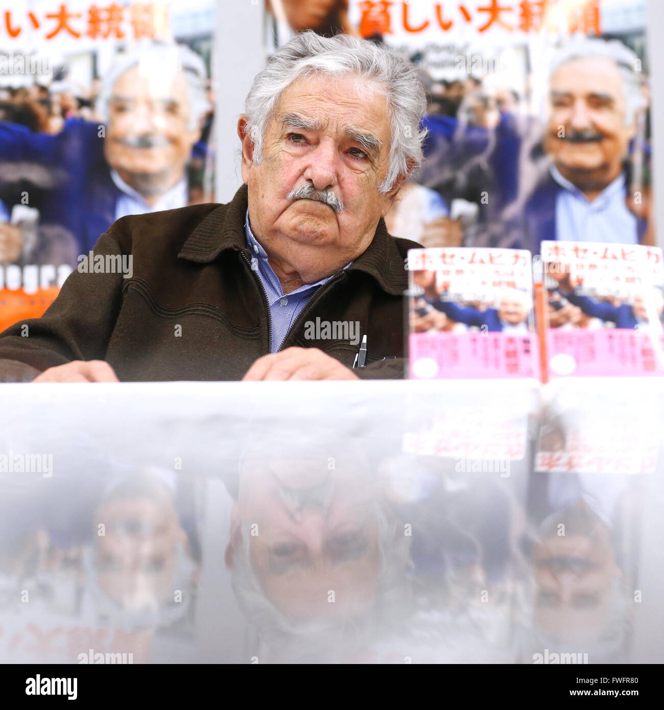 Tokyo, Japan. 6th Apr, 2016. Former Uruguayan President Jose 