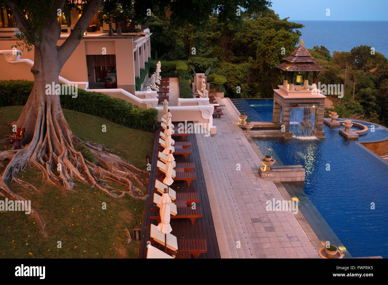 Pool, luxury hotel Pimalai Resort, Kantiang Beach, Ko Lanta or Koh Lanta island, Krabi, Thailand, Asia. Pimalai Resort & Spa is Stock Photo