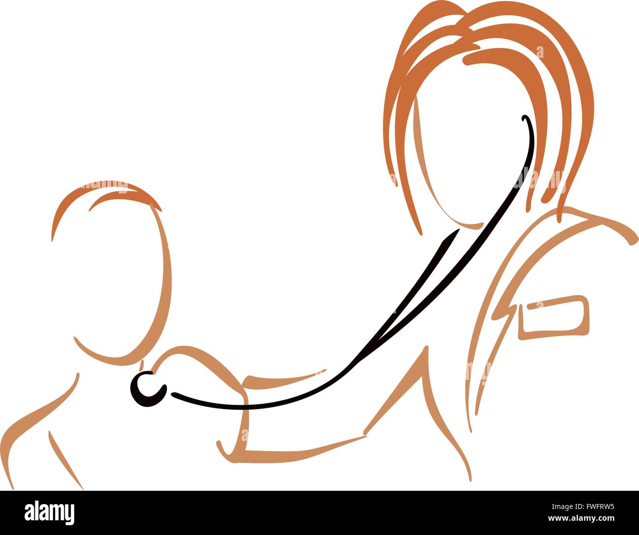 Stethoscope exam female patient Stock Vector Images - Alamy