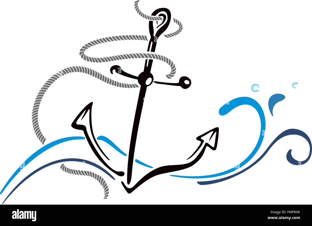 Anchor in sea Stock Vector Image & Art - Alamy