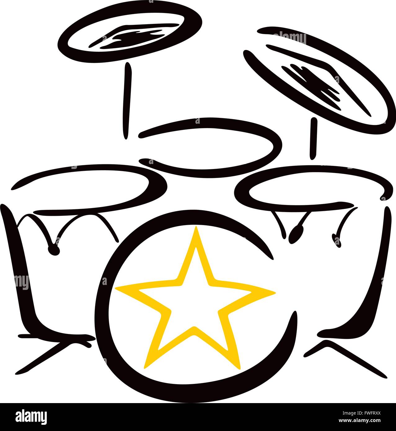 Set for drummer Stock Vector