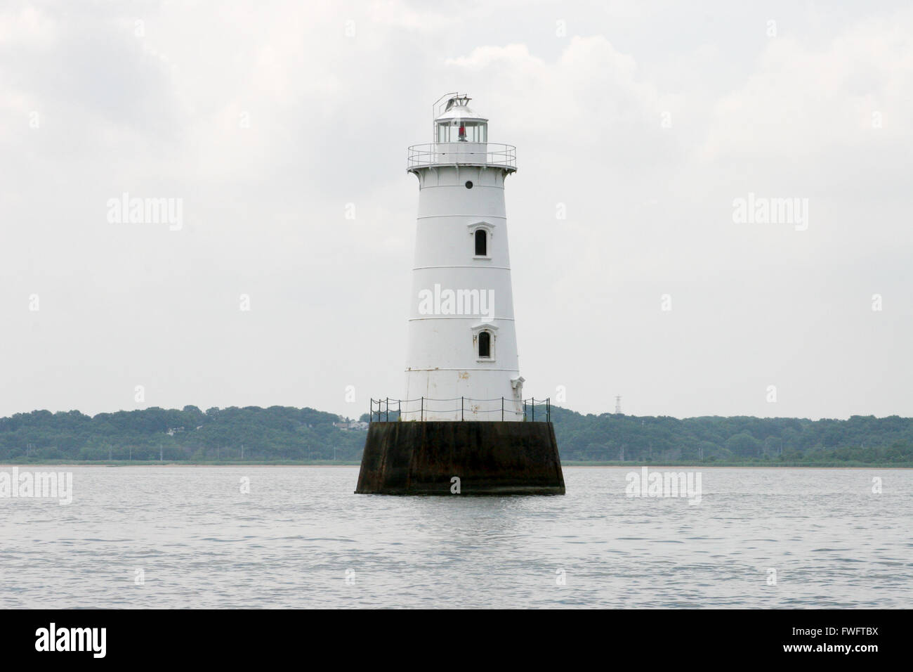 Great Beds Lighthouse on the Raritan Bay in South Amboy, NJ Stock Photo