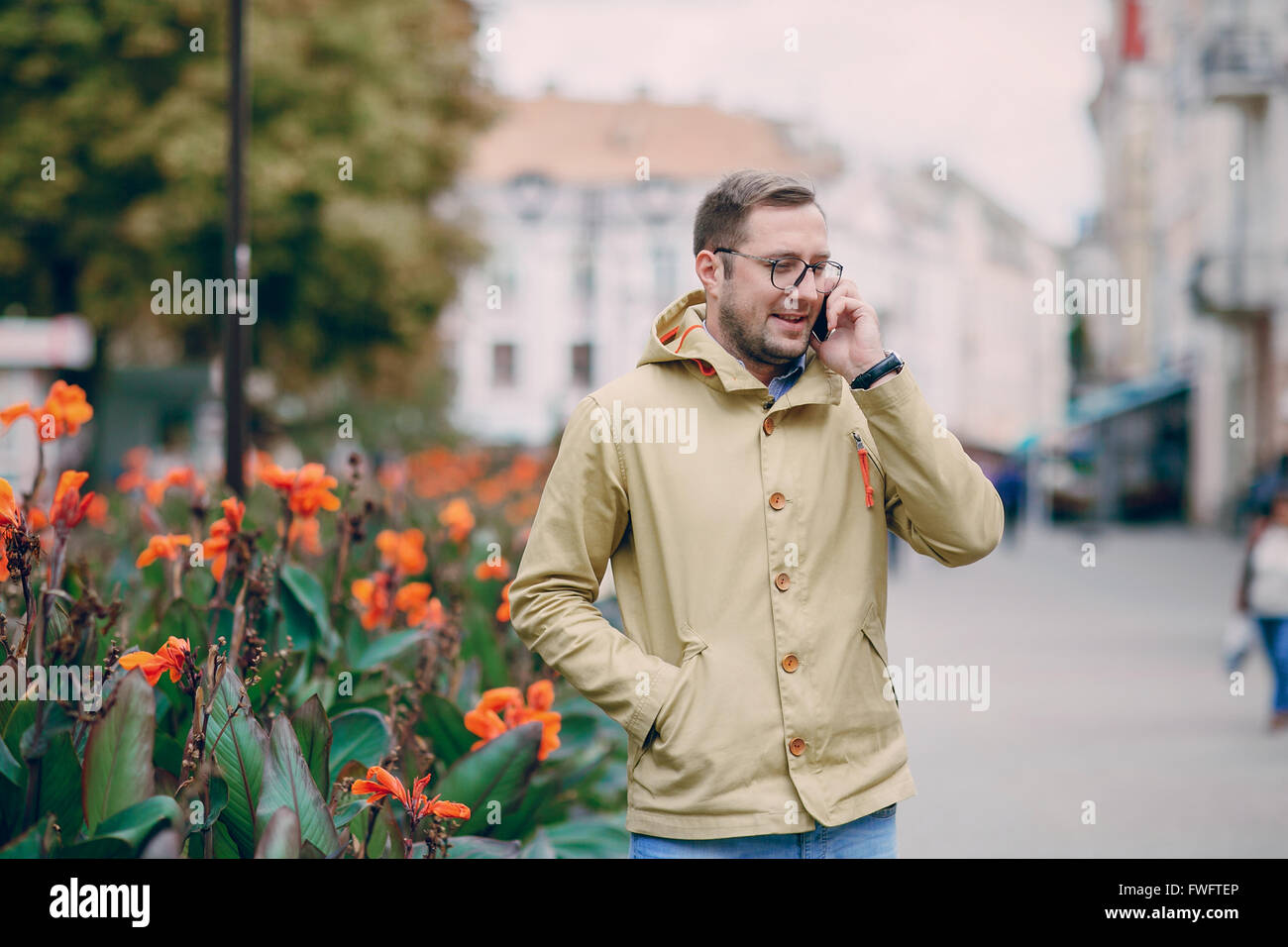 man with phone Stock Photo
