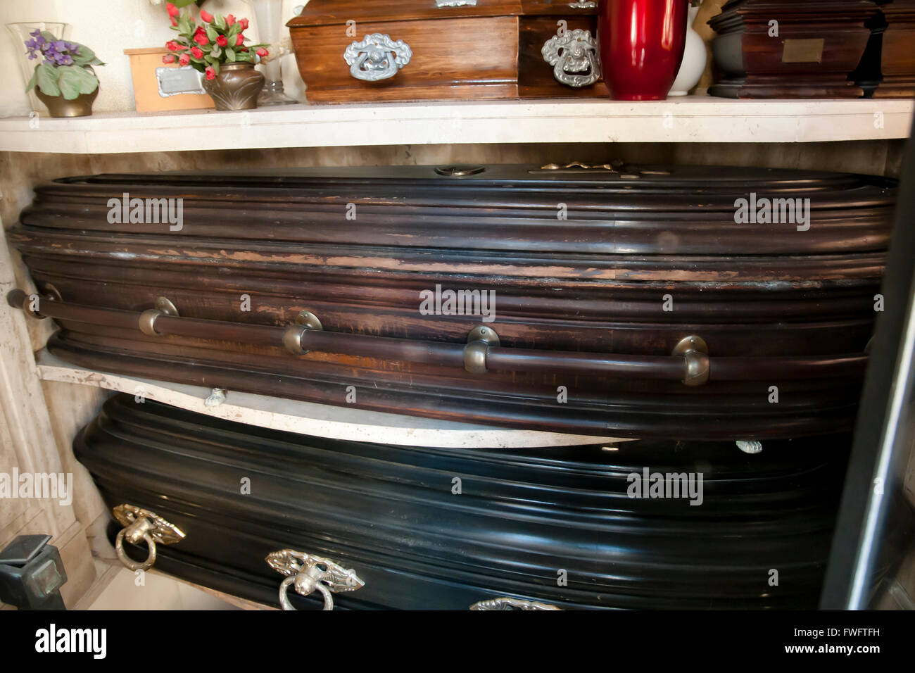 Recoleta Cemetary Coffins - Buenos Aires - Argentina Stock Photo