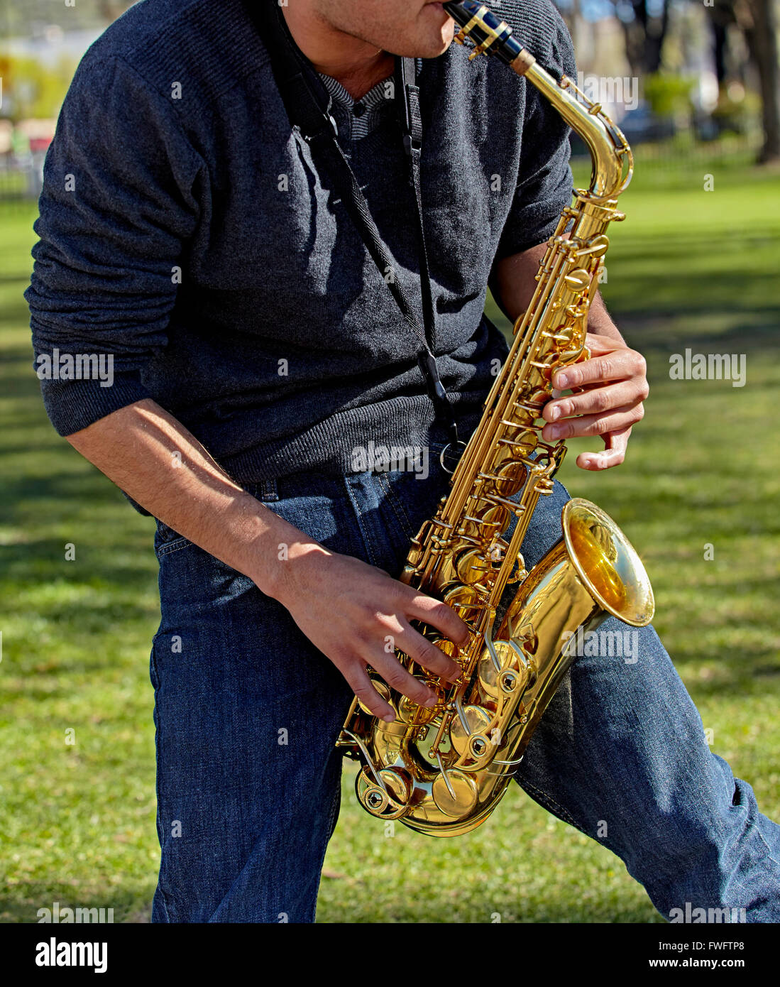 Playing Soprano Saxophone High Resolution Stock Photography and Images