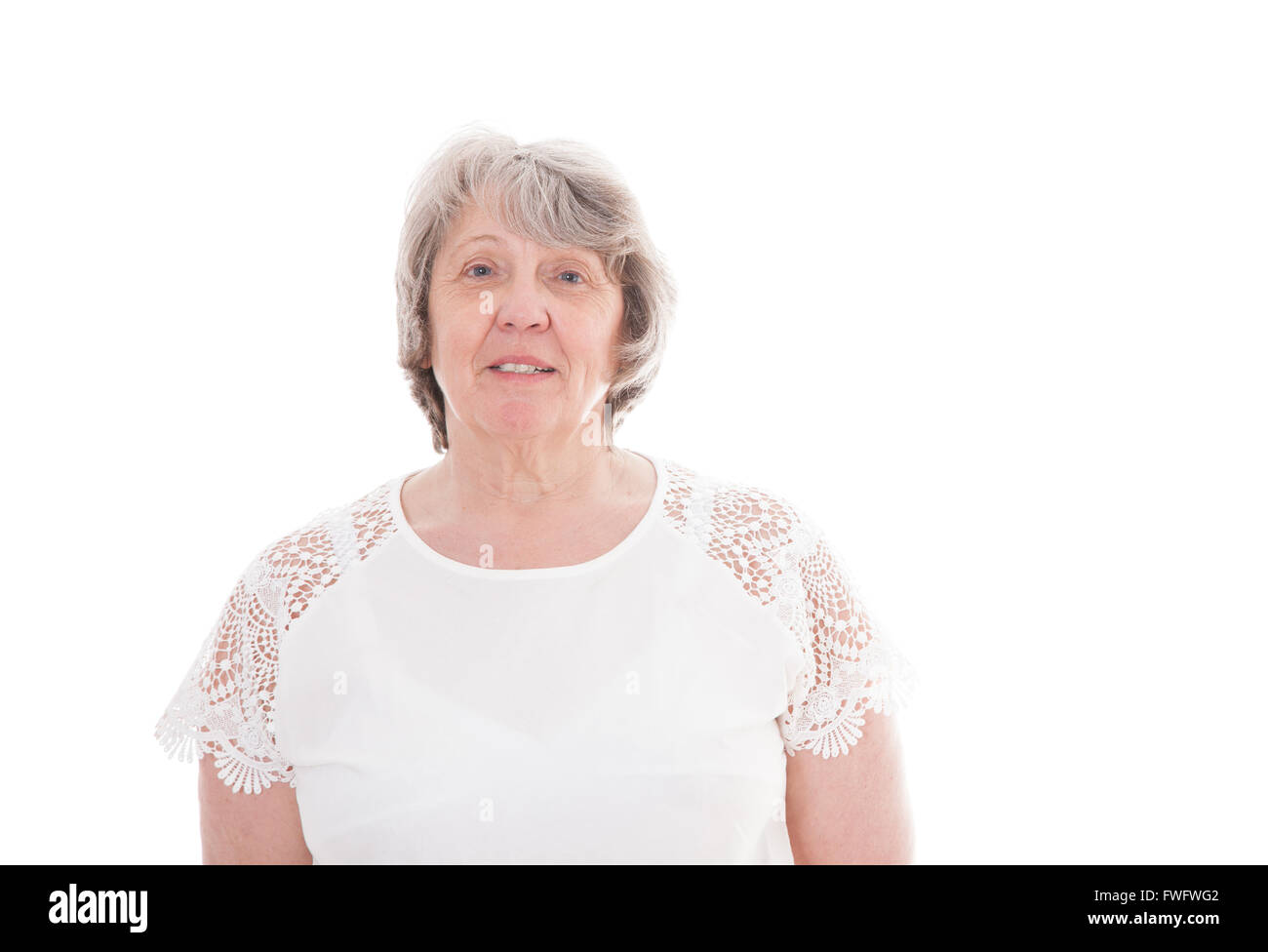 Senior woman. All on white background Stock Photo