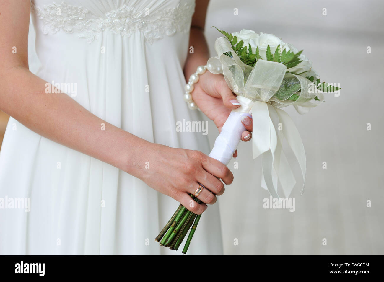 Bride holding bouquet