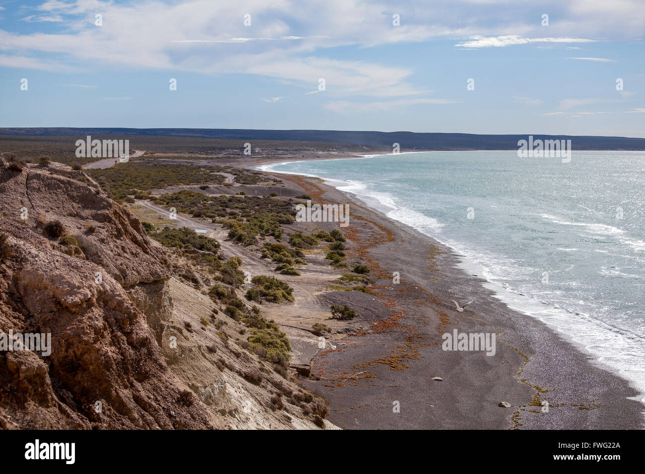 Playa el Doradillo, Chubut Province, Patagonia, Argentina Stock Photo