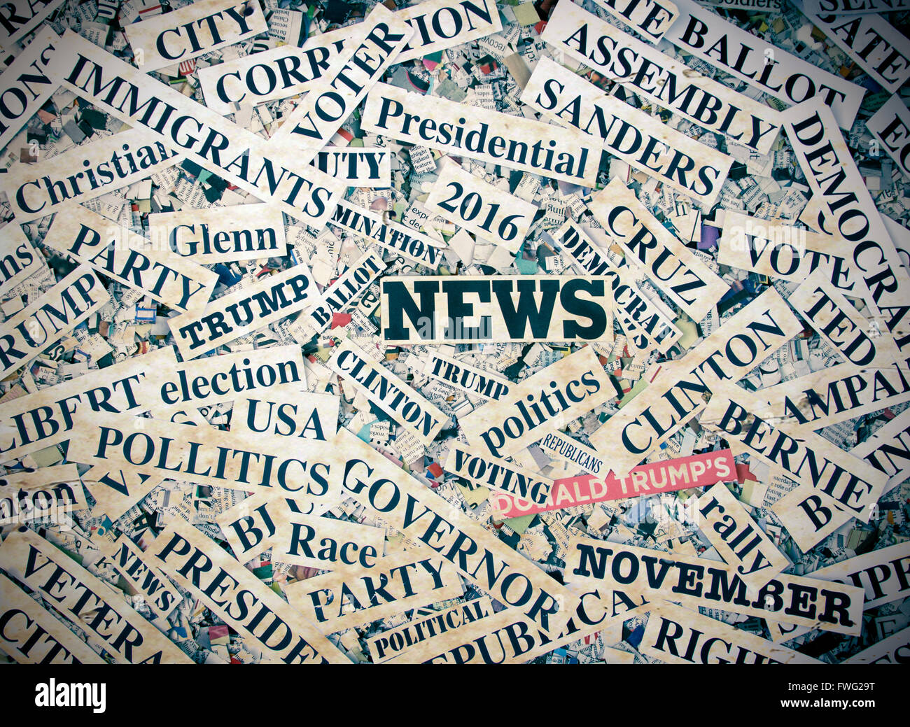 Polatics montage and newspaper Stock Photo - Alamy