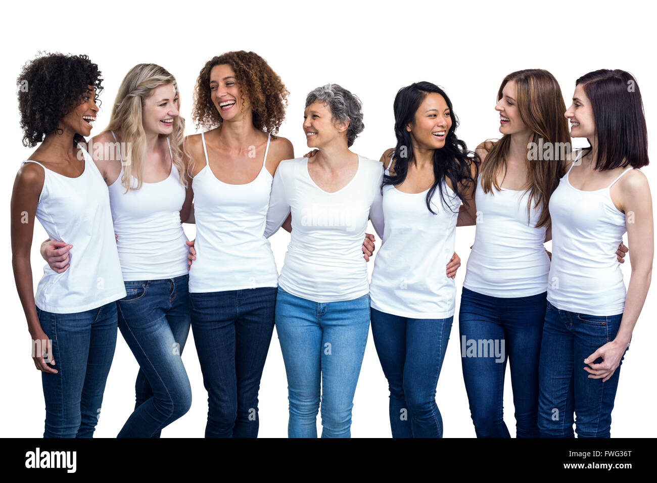 Happy multiethnic women standing hi-res stock photography and images ...