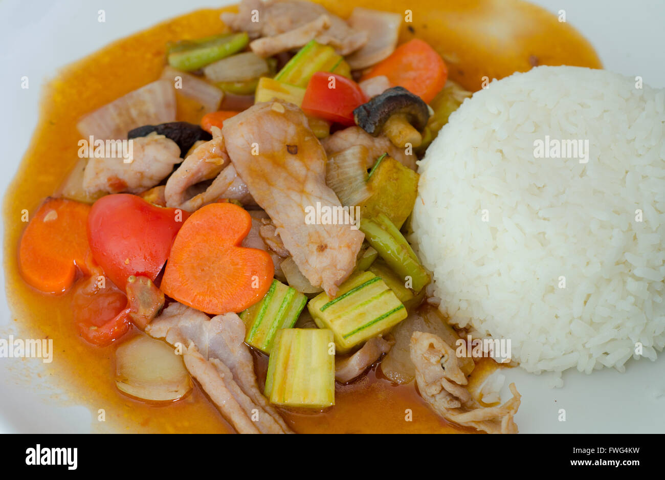 Sweet and sour sauce fried with pork Stock Photo
