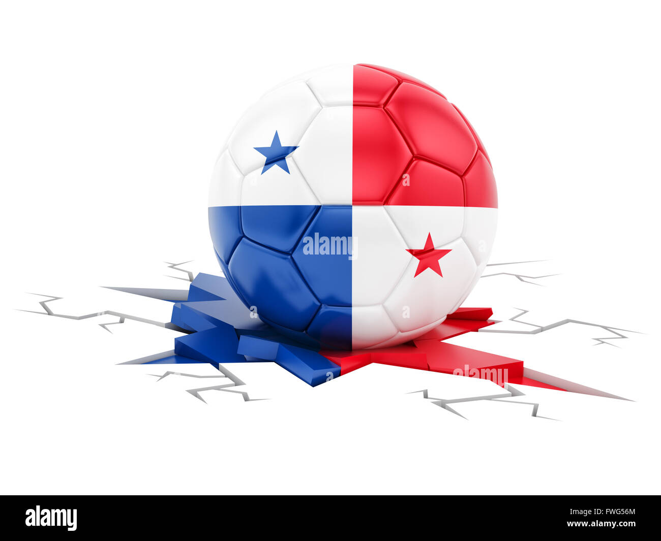 soccer ball with the flag of Panama Stock Photo