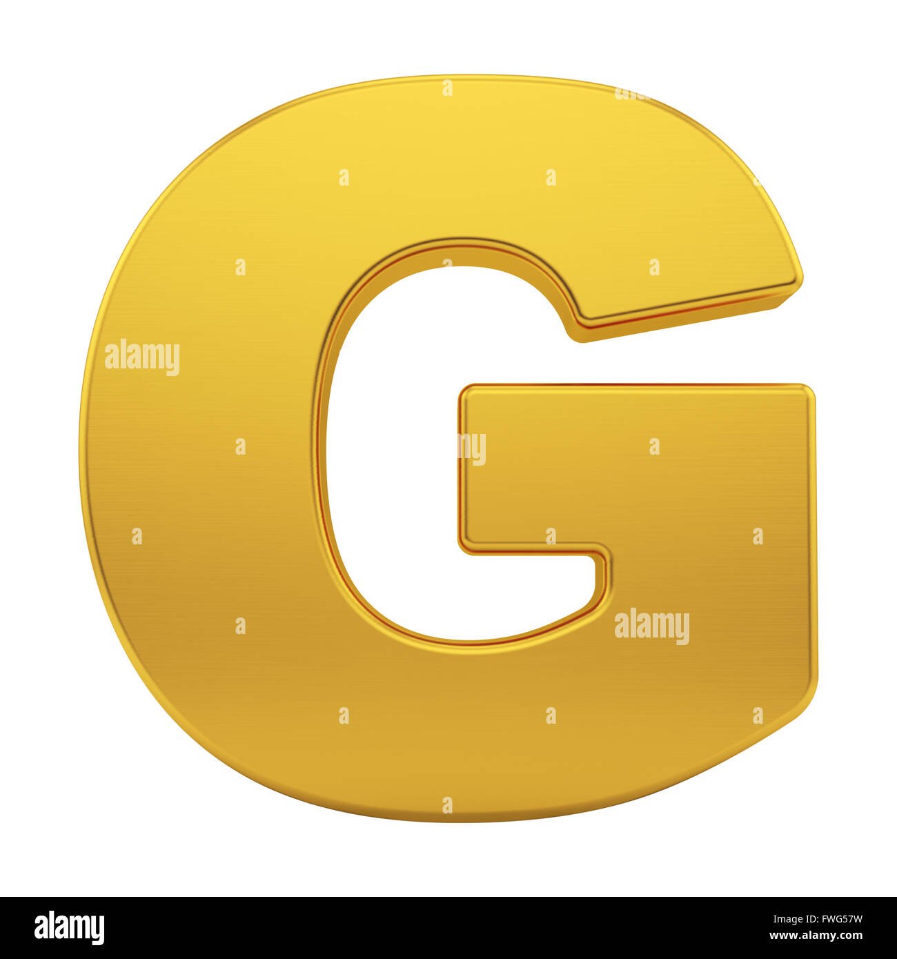 the letter G with brushed gold texture Stock Photo