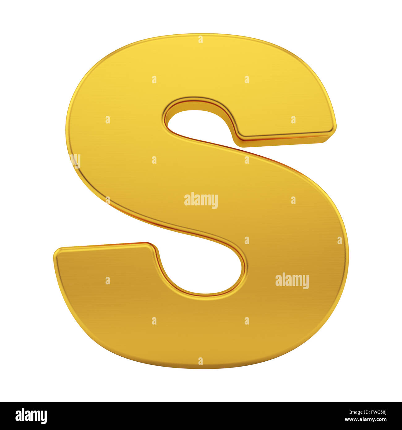 the letter S with brushed gold texture Stock Photo
