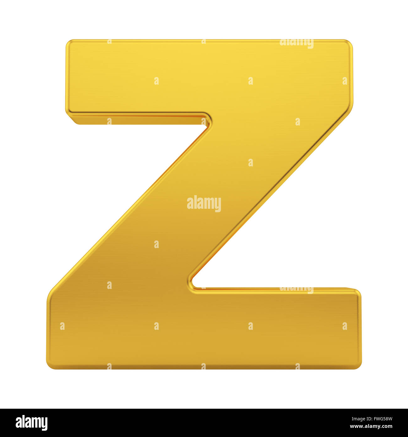 the letter Z with brushed gold texture Stock Photo