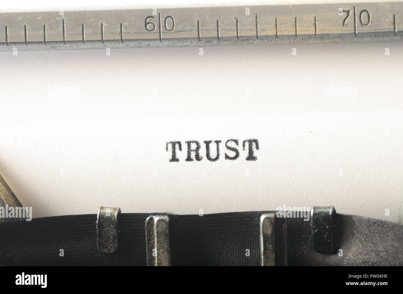 word trust typed on old typewriter Stock Photo